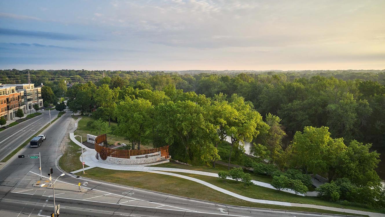 Mequon-Thiensville Gateway birds eye view