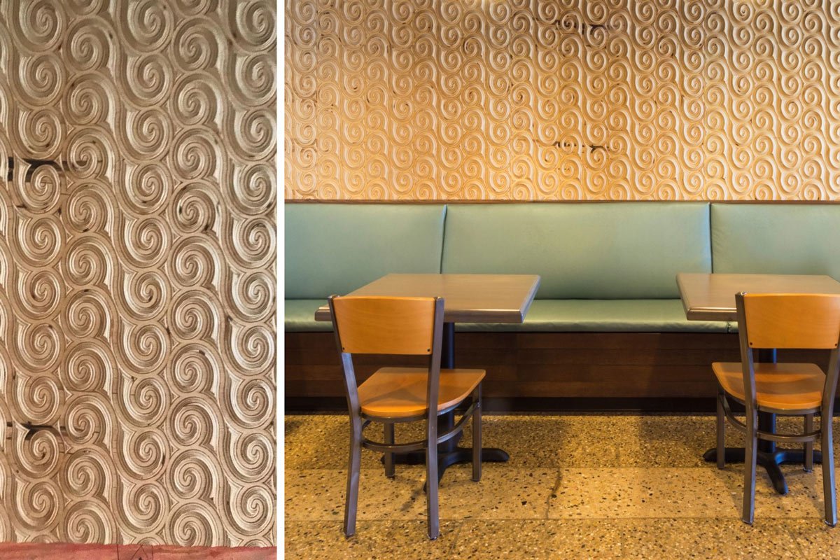 textured wall at Cafe Floriana